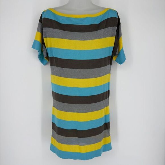 Missoni Signature Striped Knit Mini Dress Sheer Shredded Back US 8 Festival Club - Picture 1 of 10
